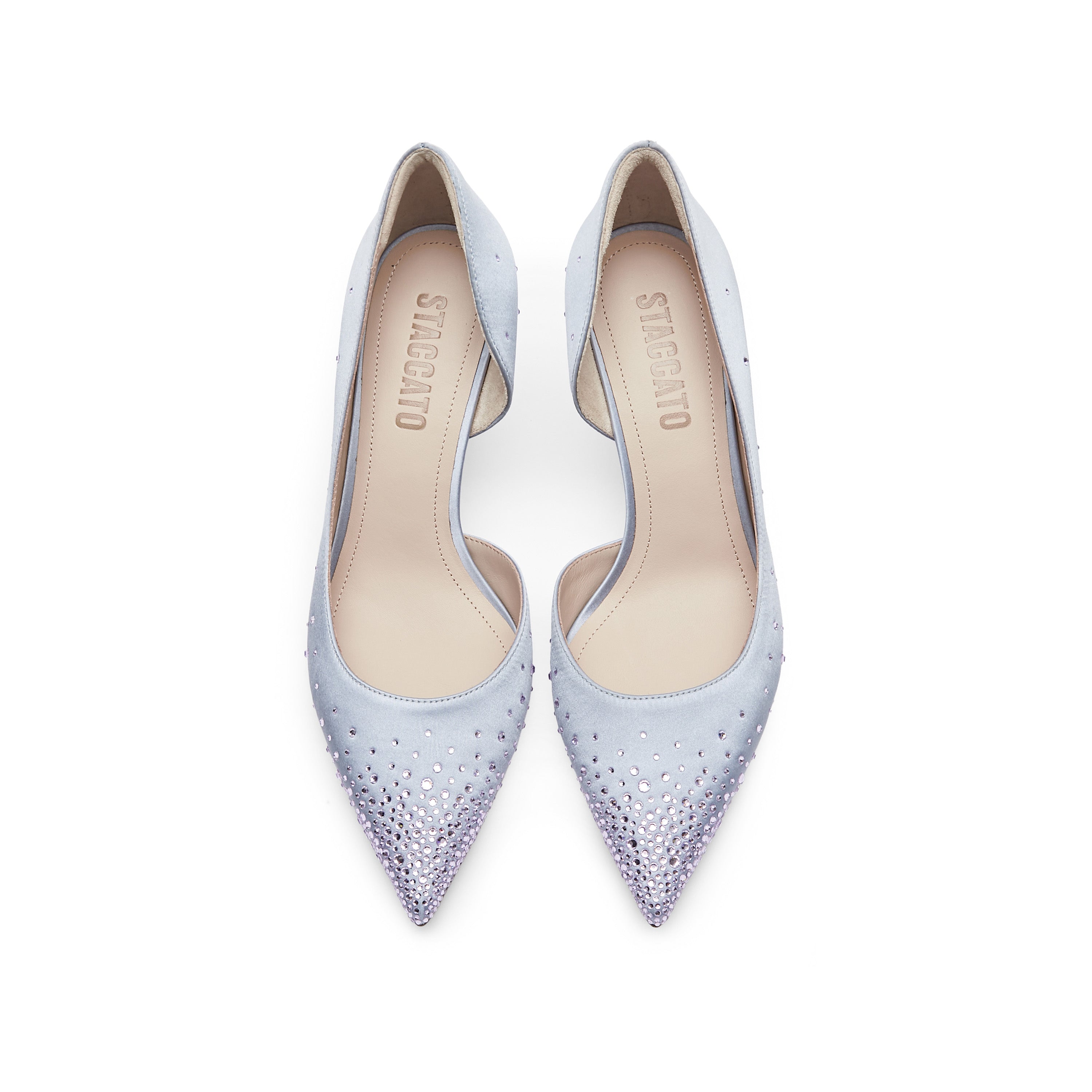 Light Blue Crystal embellished D'Orsay Pumps