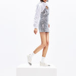 Load image into Gallery viewer, White Glitter Toe Cap Leather Slip On
