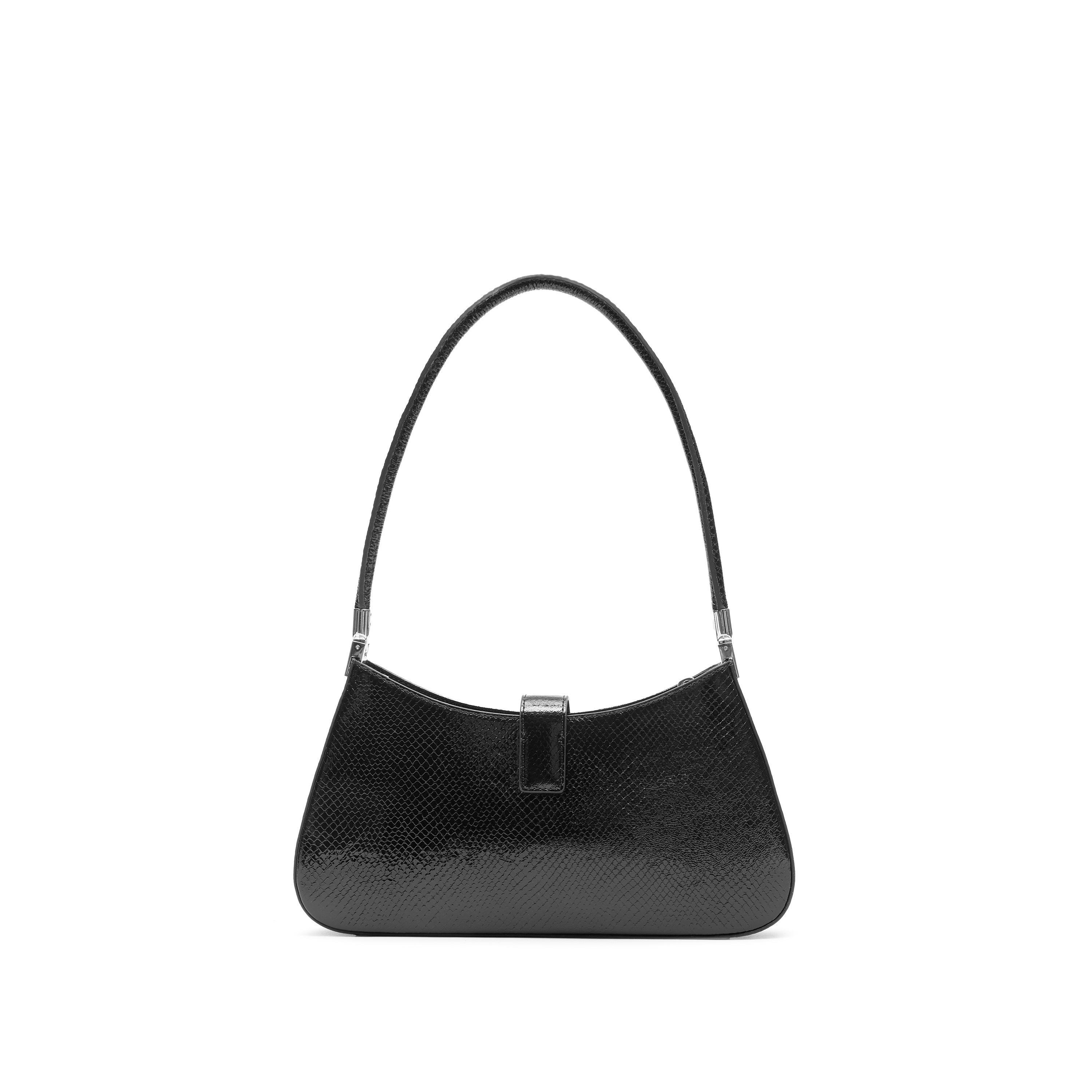 Black Embossed Luna Shoulder Bags