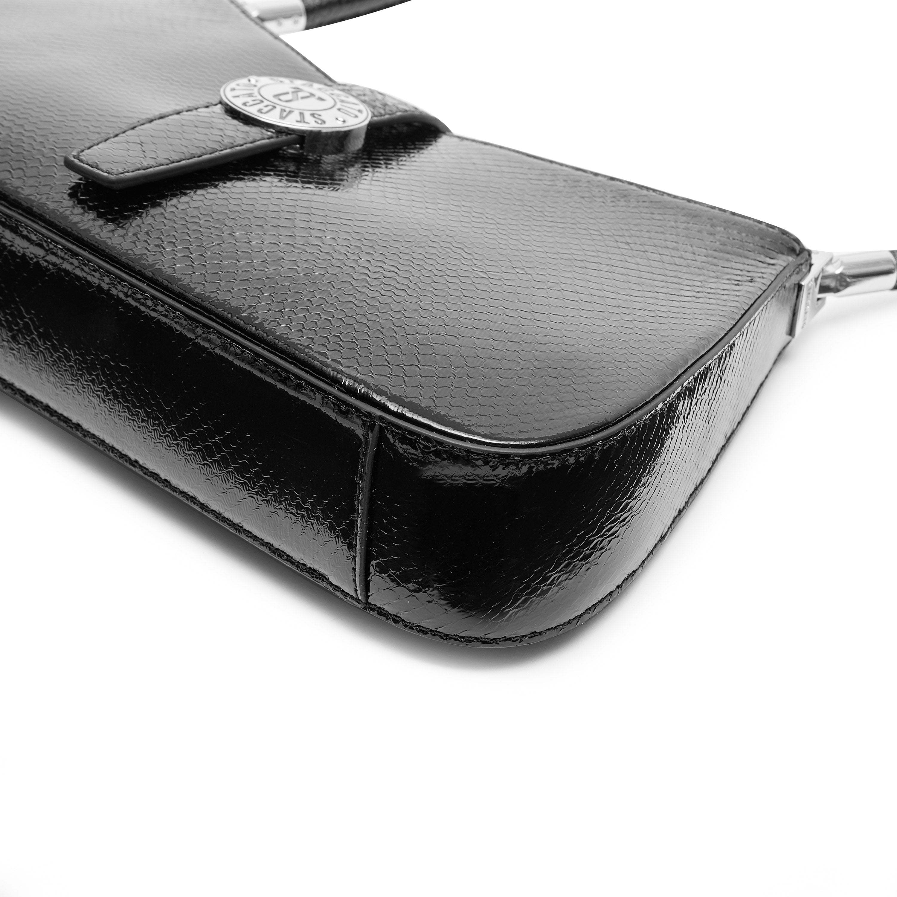 Black Embossed Luna Shoulder Bags