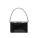 Load image into Gallery viewer, Black Croc-Embossed Envelope Crossbody Bag
