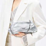 Load image into Gallery viewer, Silver Quilting Leather Pillow Bags
