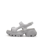 Load image into Gallery viewer, Silver Crystal-embellished Sporty Sandals
