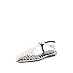 Load image into Gallery viewer, White Leather Multi Strap Flats
