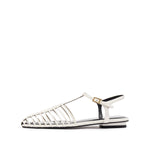 Load image into Gallery viewer, White Leather Multi Strap Flats
