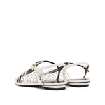 Load image into Gallery viewer, White Leather Multi Strap Flats
