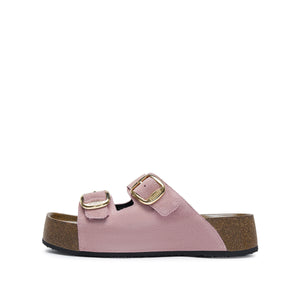 Pink Double strap Suede Sandals