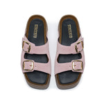 Load image into Gallery viewer, Pink Double strap Suede Sandals
