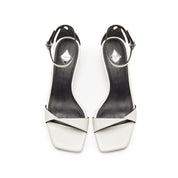 Beige Ankle Strap Block Heeled Sandals