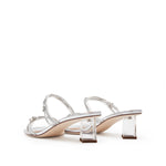 Load image into Gallery viewer, Silver Crystal Thorns Strap Heeled Sandals
