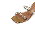 Load image into Gallery viewer, Bronze Crystal Thorns Strap Heeled Sandals
