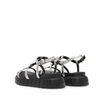 Load image into Gallery viewer, Metallic Crystal Embellished Multi Straps Sandals
