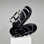 Load image into Gallery viewer, Metallic Crystal Embellished Multi Straps Sandals
