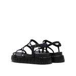 Load image into Gallery viewer, Denim Crystal Embellished Multi Straps Sandals
