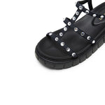 Load image into Gallery viewer, Denim Crystal Embellished Multi Straps Sandals
