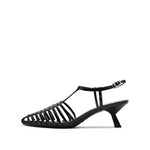 Load image into Gallery viewer, Black Leather Multi Strap Pumps
