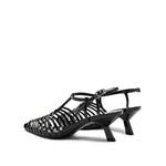 Load image into Gallery viewer, Black Leather Multi Strap Pumps
