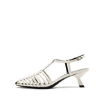 Load image into Gallery viewer, White Leather Multi Strap Pumps
