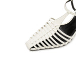 Load image into Gallery viewer, White Leather Multi Strap Pumps
