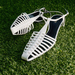 Load image into Gallery viewer, White Leather Multi Strap Pumps
