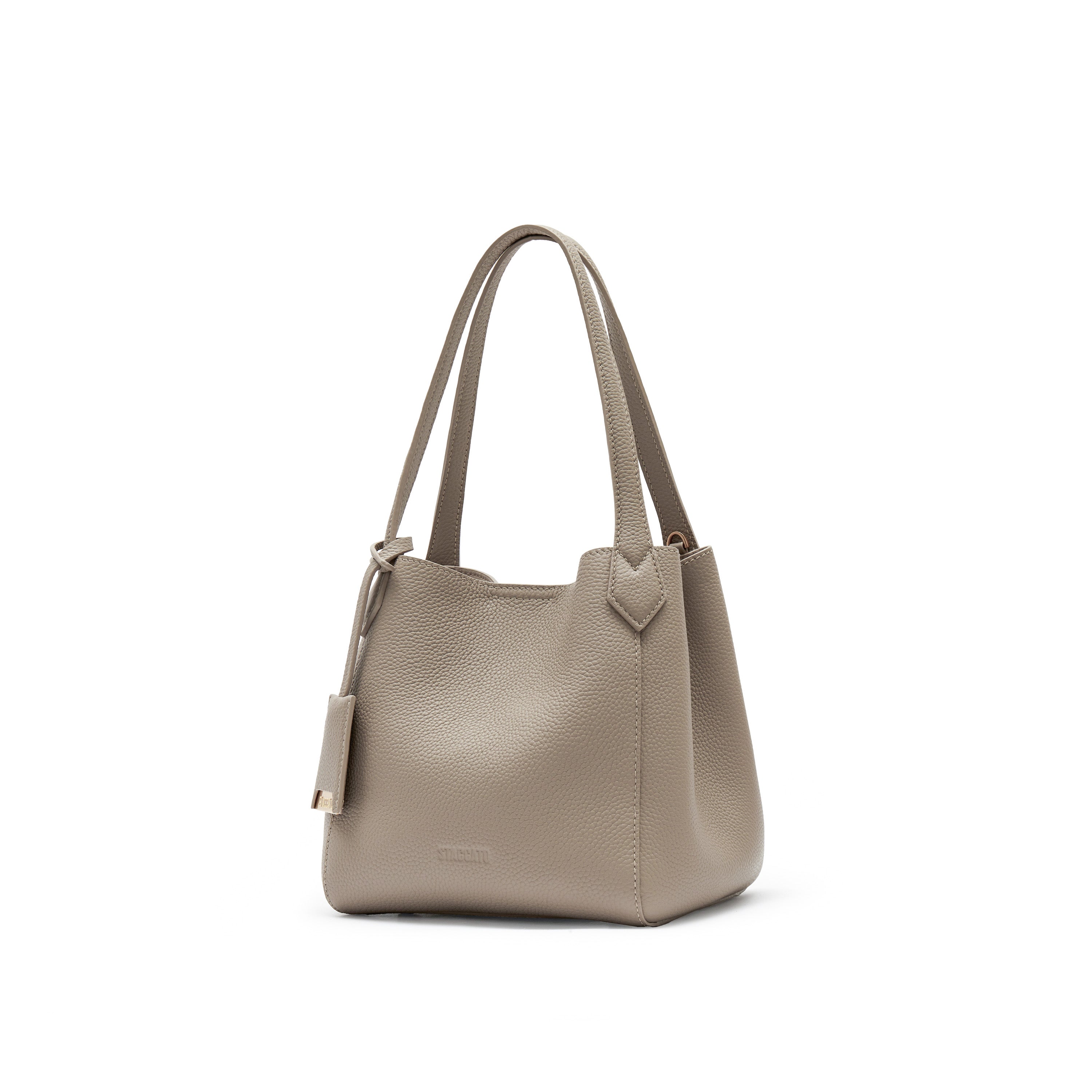 Taupe Leather Bucket Handbags