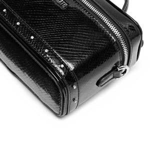 Black Crystal Boxy Crossbody Bag