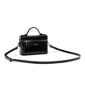 Black Crystal Boxy Crossbody Bag