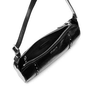 Black Crystal Leather Handbag