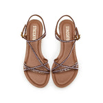 Load image into Gallery viewer, Pink Crystal Cross Strap Flat Sandals
