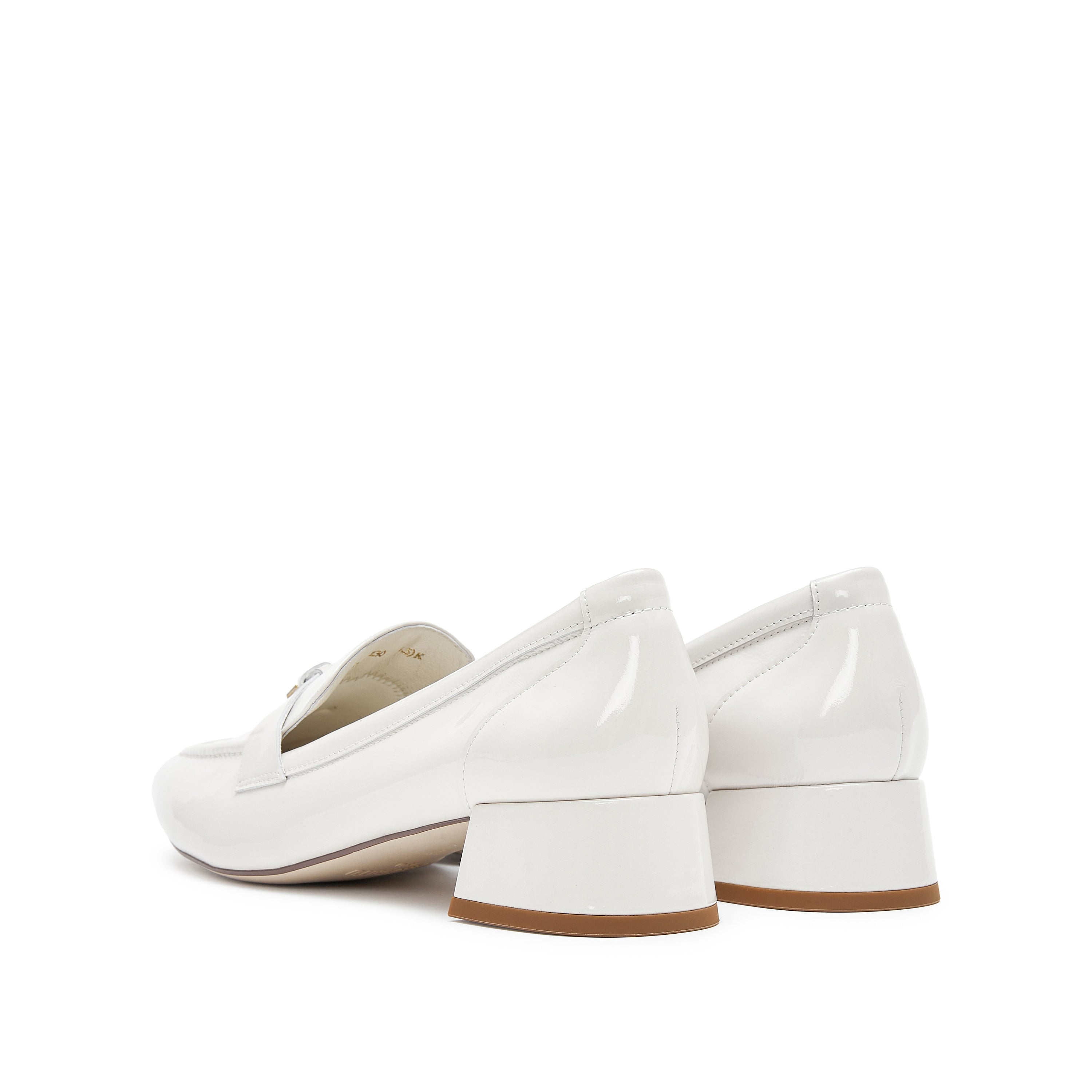 Beige Classic Signature Patent Loafers