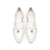 Beige Classic Signature Patent Loafers
