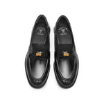 Load image into Gallery viewer, Black Signature Golden Leaf Penny Loafers
