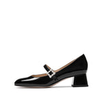 Load image into Gallery viewer, Black Crystal buckle Mary Jane Pumps
