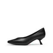Black ST Leaf Leather Workwear Pumps
