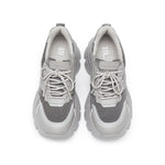 Load image into Gallery viewer, Grey Tone Crystal Lace Up Chunky Sneakers
