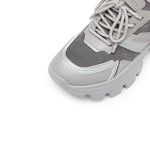 Load image into Gallery viewer, Grey Tone Crystal Lace Up Chunky Sneakers
