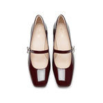 Load image into Gallery viewer, Burgundy Crystal buckle Mary Jane Pumps
