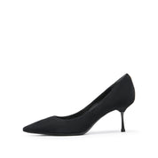 Black Suede Leather Pumps
