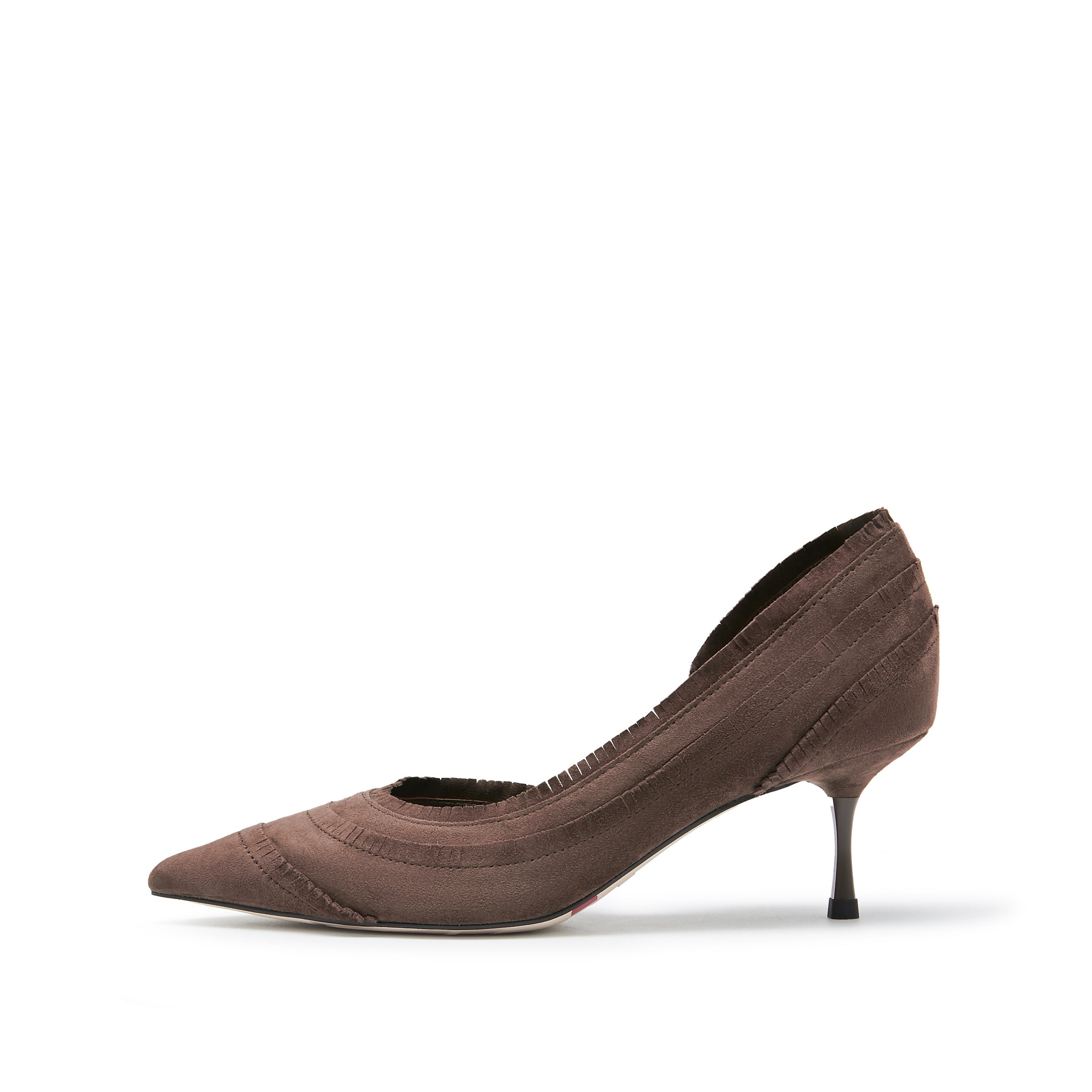 Brown Suede Tassel Pumps