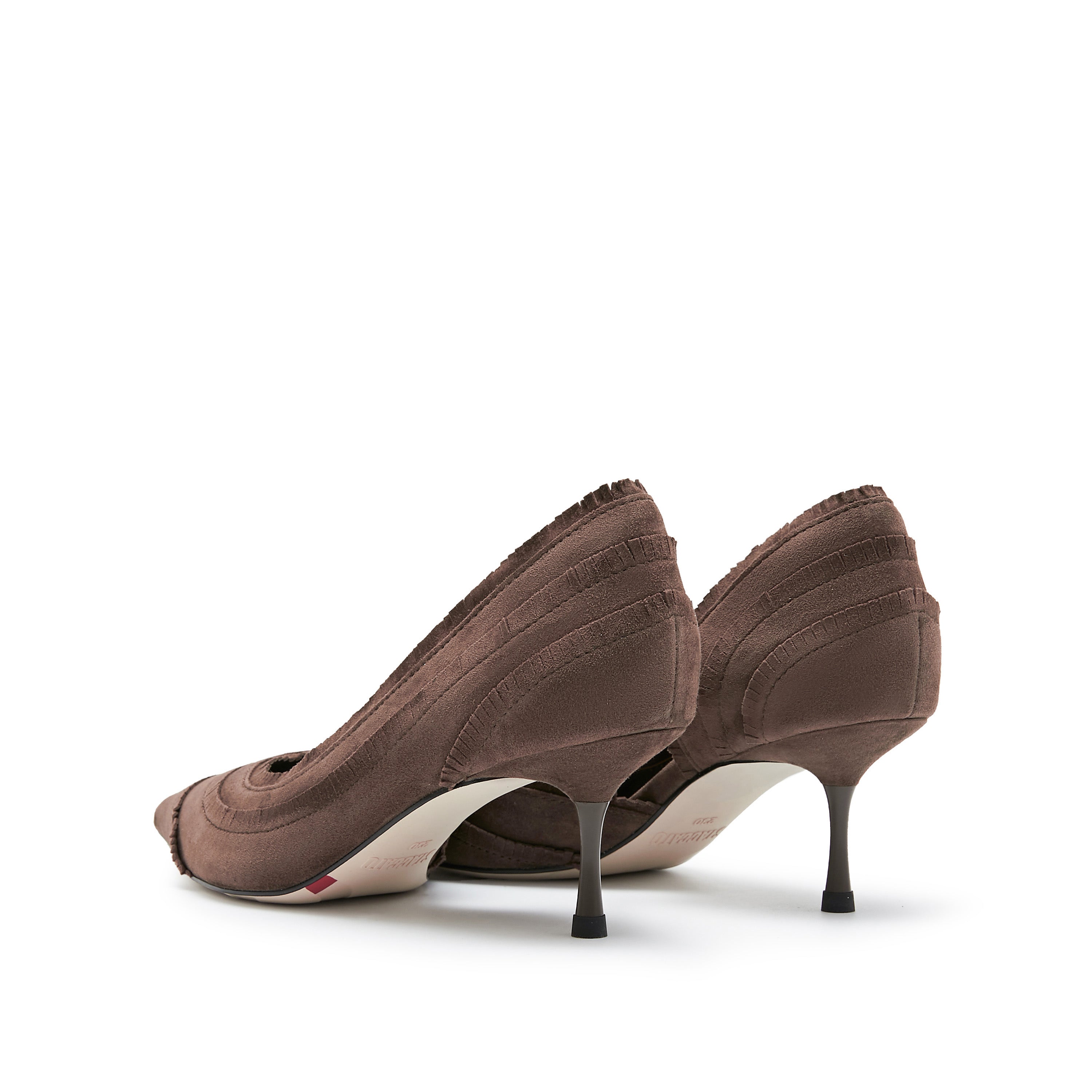 Brown Suede Tassel Pumps