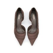 Brown Suede Tassel Pumps