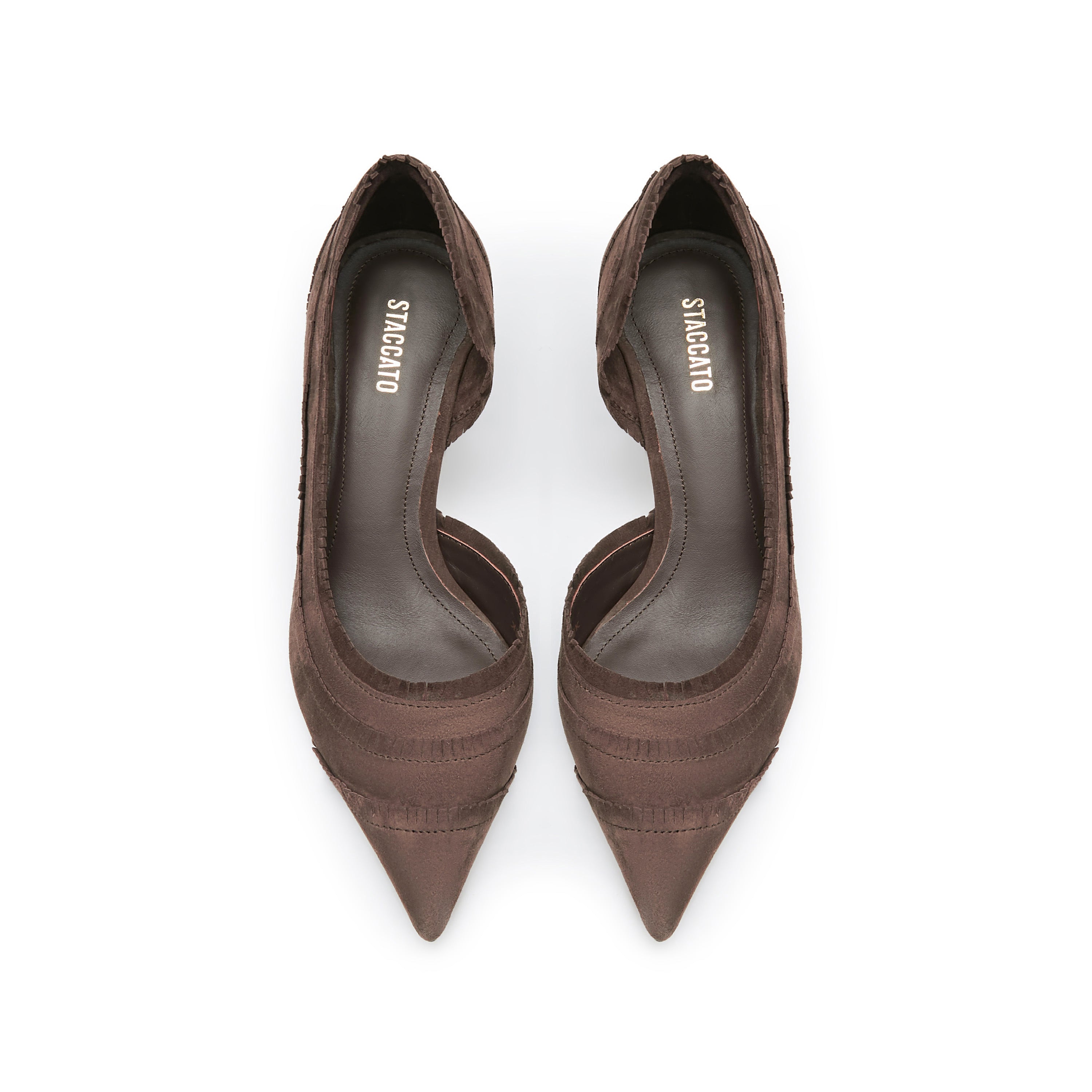 Brown Suede Tassel Pumps