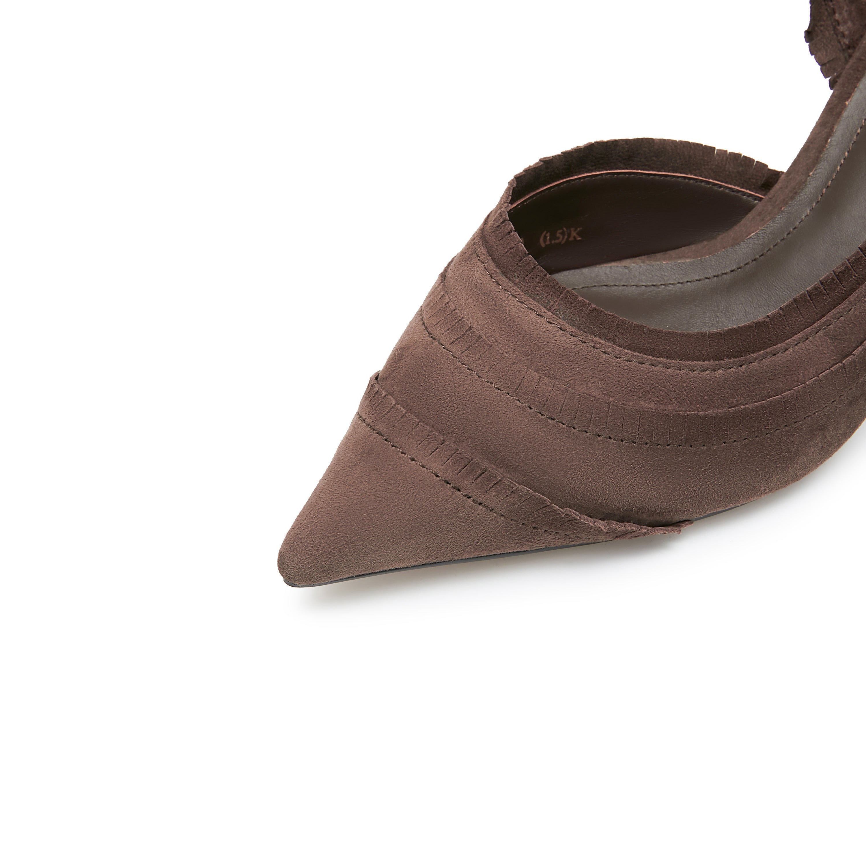 Brown Suede Tassel Pumps