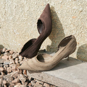 Brown Suede Tassel Pumps