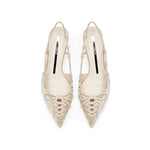 Load image into Gallery viewer, Taupe Crystal Corset Slingback Pumps
