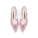 Load image into Gallery viewer, Pink Crystal Corset Slingback Pumps
