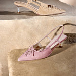 Load image into Gallery viewer, Pink Crystal Corset Slingback Pumps
