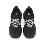 Load image into Gallery viewer, Black Patch Crystal Lace Up Chunky Sneakers
