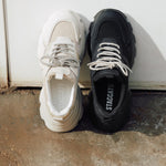 Load image into Gallery viewer, Black Patch Crystal Lace Up Chunky Sneakers
