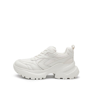 Light Beige Meshed Chunky Sneakers